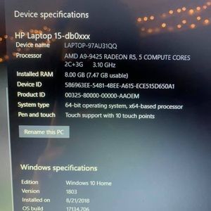 Hp Laptop 15in Touchscreen